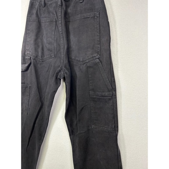 Streetwear J. Galt Womens S Black Carpenter High Rise Straight Leg Utility Pants - Picture 4 of 11